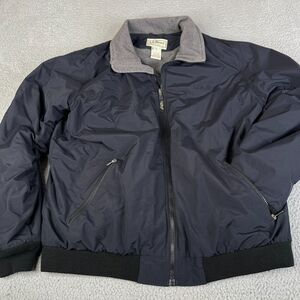 LL Bean  Bomber Jacket Mens XLT Tall Black Full Zip Warm Up Fleece Lined 205108
